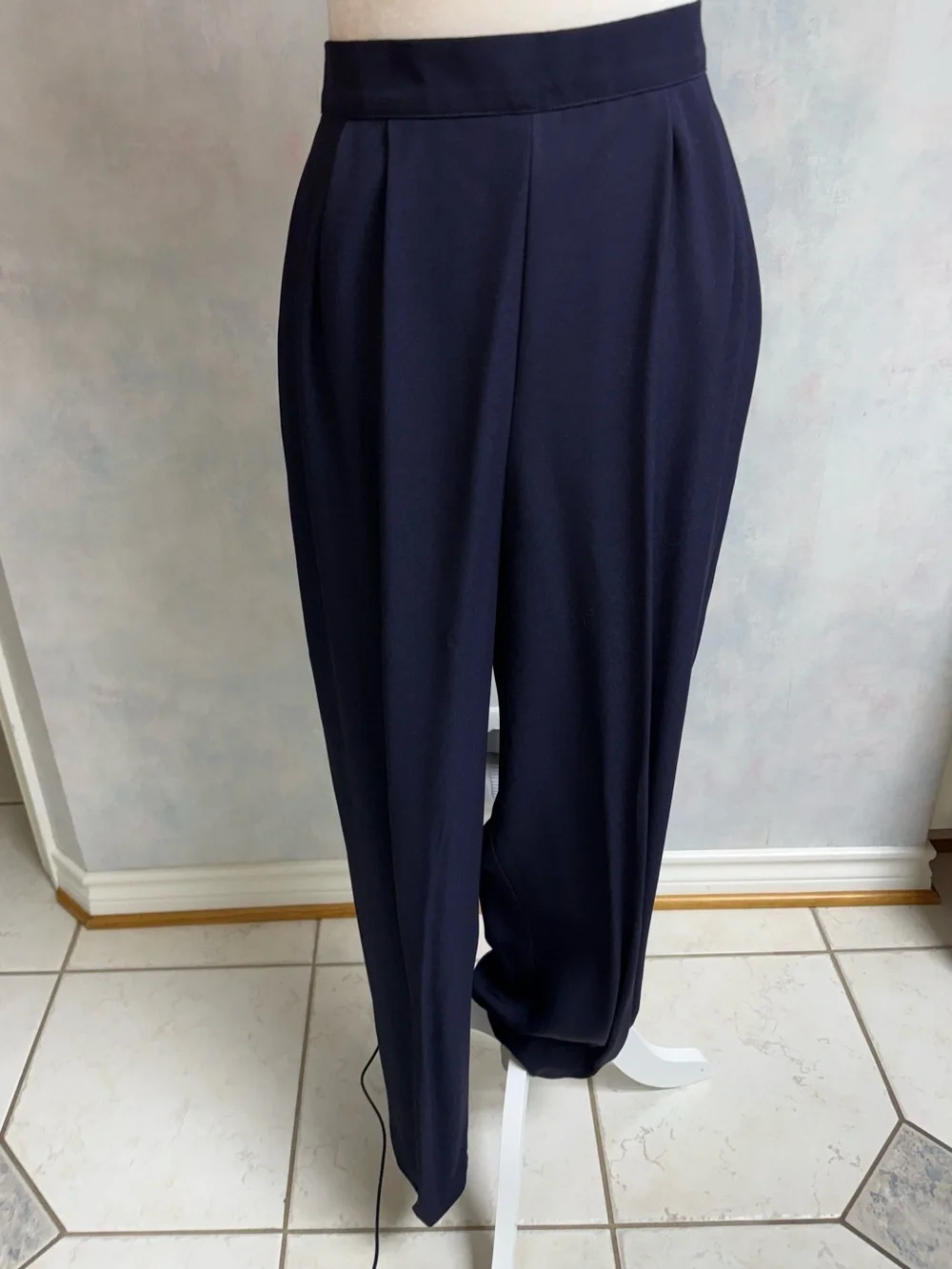 Career Pant Set -Sleeveless White & Navy, Gold Buttons -Matching Navy Pants NWT